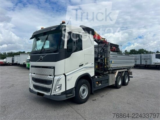 Dreiseitenkipper LKW VOLVO FH 500 3-SEITEN KIPPER MEILLER MIT PALFINGER PK22002EH, RETARDER gebraucht