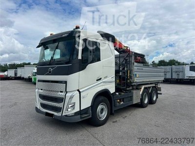Dreiseitenkipper LKW VOLVO FH 500 3-SEITEN KIPPER MEILLER MIT PALFINGER PK22002EH, RETARDER gebraucht