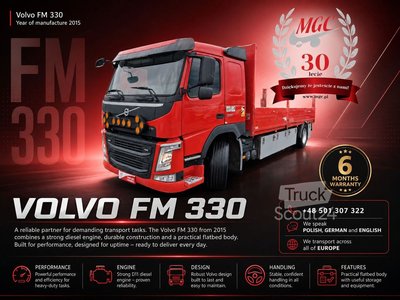 Plattformanhänger Volvo FM 330 / HDS HIAB / 1 OWNER gebraucht