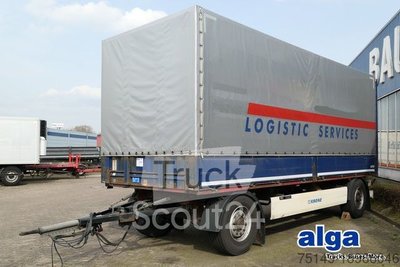Anhänger mit Pritsche & Plane KRONE AZ, Bordwände, BPW, 7.300mm lang, Luftfederung gebraucht