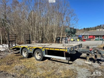 Tieflader NC machinery trailer with manual loading ramps gebraucht