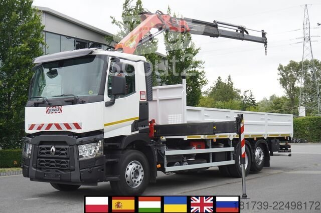 Plattform mit Kran Renault C380 P6X2 E6 / 160 tho. km! / Palfinger gebraucht