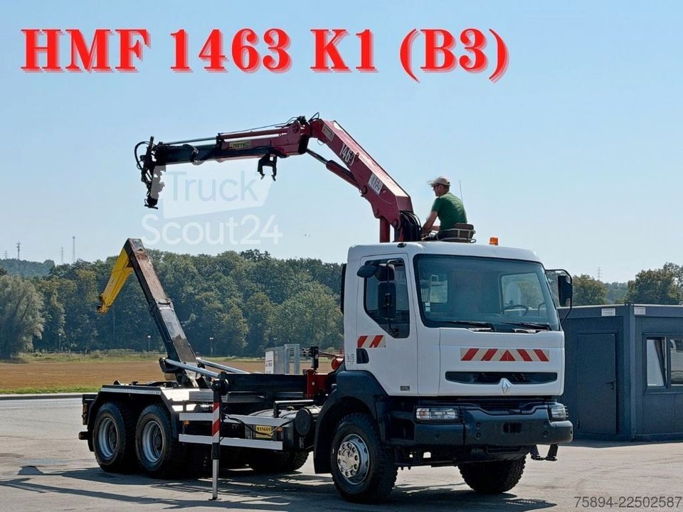 Abrollkipper RENAULT KERAX 370 DCI * ABROLLKIPPER 4,85 m * KRAN * 6x4 gebraucht