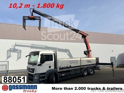LKW mit Pritsche (offen) MAN TGS 26.400 6x2-4 LL, Heckkran Palfinger PK20001-K gebraucht