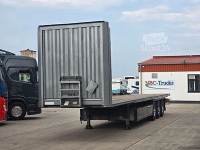 Auflieger mit Arbeitsbühne KRONE SD * PLATEAU * BPW * 2X PALETTENKASTEN * gebraucht