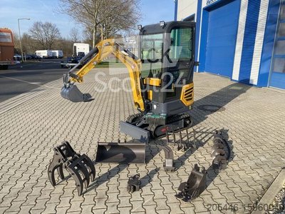 Minibagger mit kleinem Zubehörpaket Berger Kraus BK950KS mit Kabine und Schwenkarm Ausstellungsmaschine