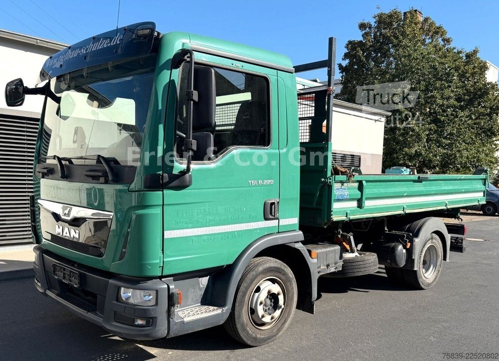 Dreiseitenkipper LKW MAN 8.220 TGL, Klima, 3 Sitze, 2x AHK, 1.Hand gebraucht