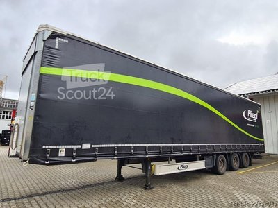 Auflieger mit Pritsche & Plane Fliegl 3-Achs Gardine Mega mit 7m Coilmulde gebraucht
