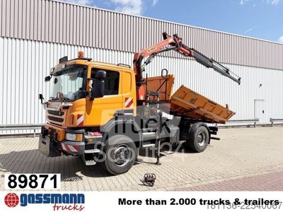 Kipper LKW Scania P 360 CB 4x4, Winterdienst, Kran Palfinger gebraucht