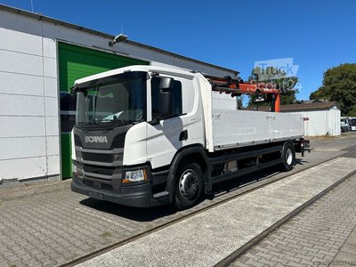 LKW mit Pritsche (offen) SCANIA P360 / Atlas 145 + Zange gebraucht