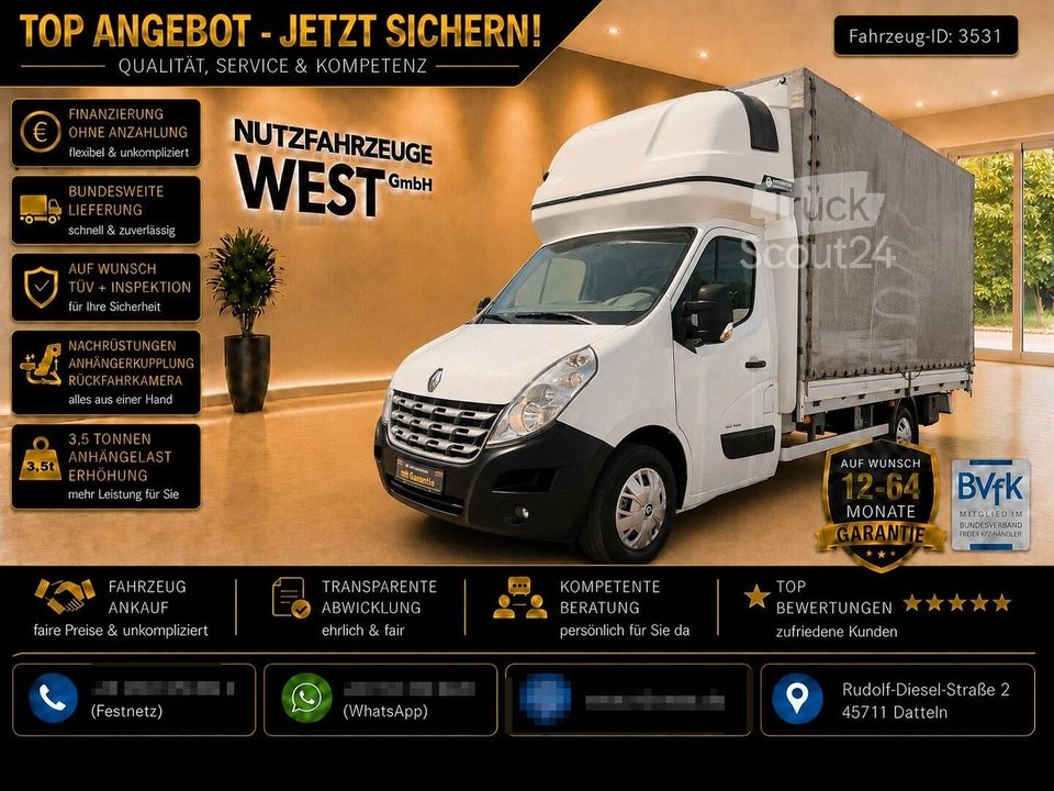 Transporter mit Pritsche & Plane RENAULT Master XXL Maxi Pritsche+Plane+Schlafkabine gebraucht