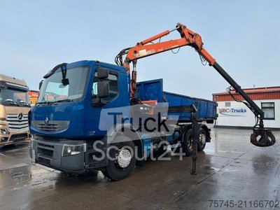Abrollkipper RENAULT PREMIUM 320 * LENK & LIFTACHSE * GREIFER * KRAN* gebraucht