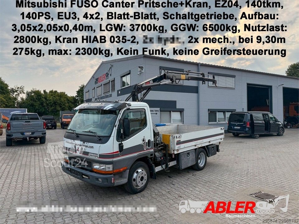 Pritschenwagen FUSO Canter Pritsche + Kran gebraucht