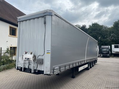 Auflieger mit Pritsche & Plane KRONE SDP27 Plane Mega Edscha Hubdach Liftachse IcePro gebraucht
