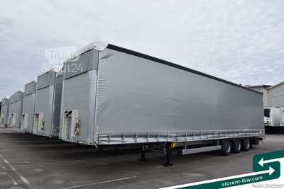Auflieger mit Pritsche & Plane SCHMITZ CARGOBULL Megatrailer Hubdach Liftachse D.C. 9.5 MIETE neu