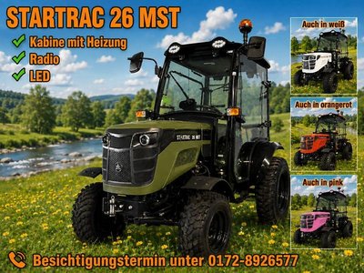 Startrac 26 Kabine und Rasenbereifung LED / Heizung / Radio / Kleintraktor mit Mitsubishi Motor 26 PS * Garantie * Winte
