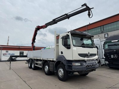 LKW mit Pritsche (offen) RENAULT KERAX 460 * PRITSCHE * HMF KRAN 10,2N M *8 X 4* gebraucht