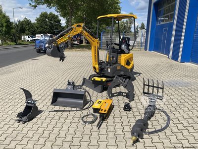 Minibagger mit großem Zubehörpaket Berger Kraus BK1000JSR mit Schwenkarm *HERBSTAKTION* neu