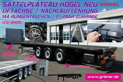 Auflieger mit Arbeitsbühne KÖGEL SN24/PLATEAU 144 x rungentaschen LENK/LIFT BPW neu