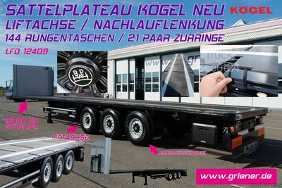 Auflieger mit Arbeitsbühne KÖGEL SN24/PLATEAU 144 x rungentaschen LENK/LIFT BPW neu