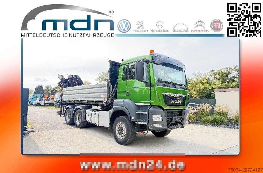 Dreiseitenkipper LKW MAN TGS 33.480 6x6 KRAN abstattelb. 19m Kipper Bordm gebraucht