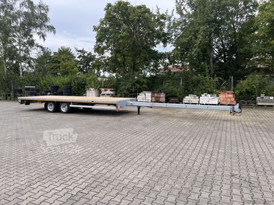 Anhänger mit offener Pritsche Möslein THT 14-G 7,20 L ausziehbar  13,9 t Tandemanhänger- Tieflader, ausziehbarLuftgefede