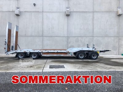 Tieflader Anhänger Möslein T 4 VB H1 1 neuer 4 Achs Tieflader hydraulischen Rampen neu