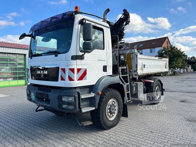 Dreiseitenkipper LKW MAN TGM 18.250 BB / 4x4 / Hiab 099 Funk Greifer gebraucht