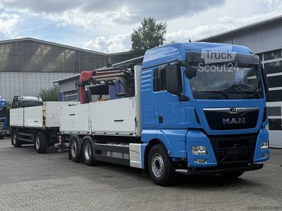 LKW mit Pritsche (offen) MAN TGX 26.470 Euro 6 Abrollkipper mit Ladekran gebraucht