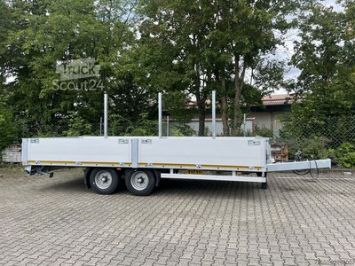 Anhänger mit offener Pritsche Möslein THT 11- G 6,2  Tandem Pritsche- Tieflader mit Rungentaschen neu