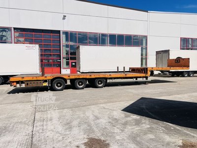 Tieflader-Sattelauflieger Möslein STO 3 Schwebheim  3 Achs Satteltieflader Plato 45 t GGfür Fertigteile, Baumaschinen od
