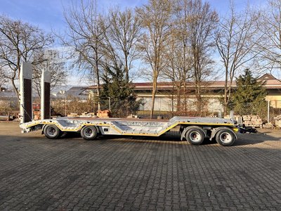 Tieflader Anhänger Möslein T 4 VB H1 R  neuer 4 Achs Tieflader + Radmulden neu