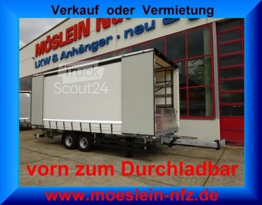 Anhänger mit Pritsche & Plane Möslein TPW 105 D Schwebheim  Tandem- Planenanhänger Durchladen neu