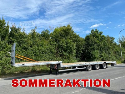 Auflieger mit offener Pritsche Möslein ST 3-Plato 9,4  3 Achs Satteltieflader Plato 45 t GGfür Fertigteile, Baumaschinen
