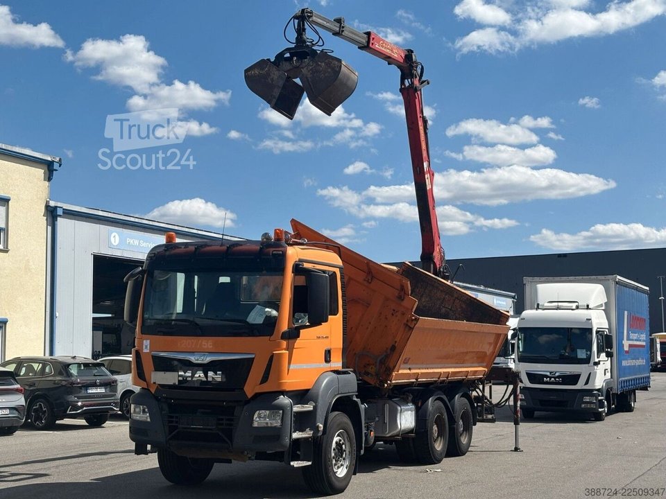 Kipper LKW MAN TGS 26.400*Meiller*Palfinger Kran*6x4*Klima*TÜV* gebraucht