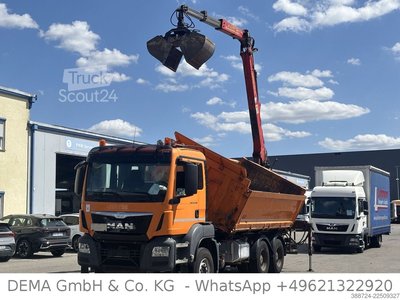 Dreiseitenkipper LKW MAN TGS 26.400*Meiller*Palfinger Kran*6x4*Klima*TÜV* gebraucht
