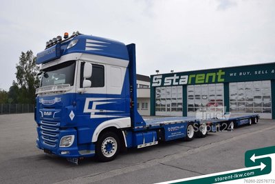 Autotransporter LKW DAF XF SSC 530 FMS-Aufbau + Hangler Plateuanhänger gebraucht