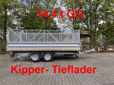 Kippanhänger Möslein TTD 14  5,70 m  14 t Tandem- Kipper Tieflader 5,70 m lang, Breite Reifen-- Neufahrzeug -- neu