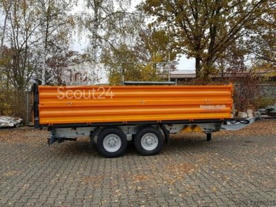 Kippanhänger Möslein TTD13- BA Orange  13 t Tandem Kipper Tiefladermit Bordwand- Aufsatz-- Neufahrzeug -- neu