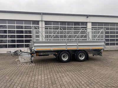 Kippanhänger Möslein TTD 19 AB  19 t Tandemkipper Tieflader, BreitbereifungGitteraufsatz neu
