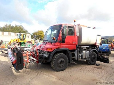 Asphaltsprühaggregat Mercedes-Benz Unimog U 400 mit Spritzmaschine Schäfer gebraucht