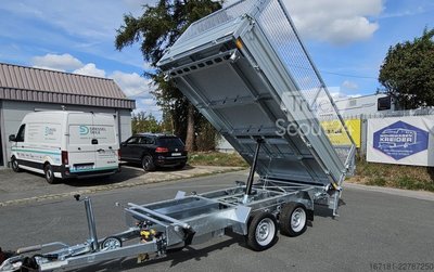 Dreiseitenkipper Anhänger HUMBAUR HTK 3000.31 mit E-Pumpe und Gitteraufsatz 60 cm neu