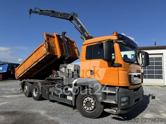 Kipper LKW MAN TGS 26.400 Kran Hiab 099 Funk 3,9 kurz gebraucht