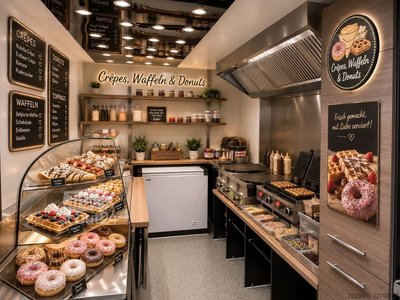 Verkaufsanhänger Imbissanhänger Crêpes, Waffeln Donuts Crêpes, Waffeln Donuts neu