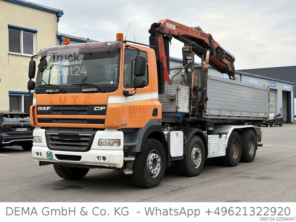 Abrollkipper DAF CF85462*8x4*Mit Kran*Retarder*Klima*Hinterkipper gebraucht
