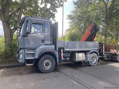 Plattformanhänger MAN TGS 18.500PS 4x4 Pritsche+Kran PK210001 16Meter... gebraucht