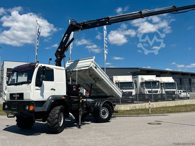 MAN L90 18.284 4x4 LOF Kipper/Kran/47 tkm/HA gelenkt
