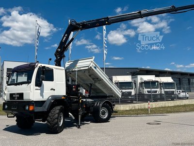 Dreiseitenkipper LKW MAN L90 18.284 4x4 LOF Kipper/Kran/47 tkm/HA gelenkt gebraucht