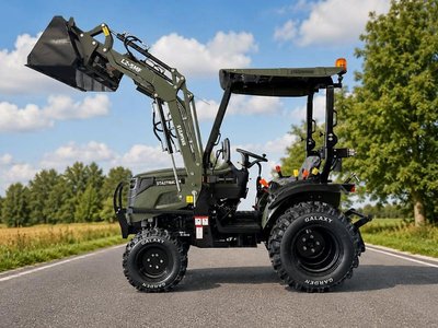 Startrac 26 HST mit Frontlader NEU * Euro Aufnahme Garden Galaxy Pro Bereifung Nato Grün Kleintraktor NEU mit Mitsubishi