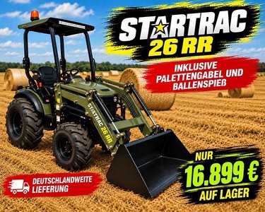 STARTRAC 26 inkl. Palettengabel + Ballenspiess * FOPS * TOP ANGEBOT * Hoftraktor / Kleintraktor / Hoflader / Kompaktlade